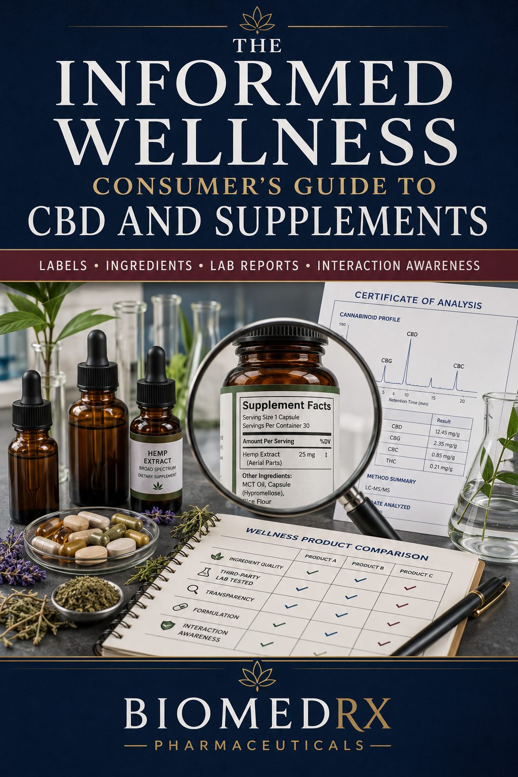 The Informed Wellness Consumer's Guide to CBD and Supplements — eBook cover